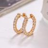 Women's Luxury Zircon Round Stud Earrings - Elegant, Lightweight Diamond-Style Ear Clips for a Versatile Look.