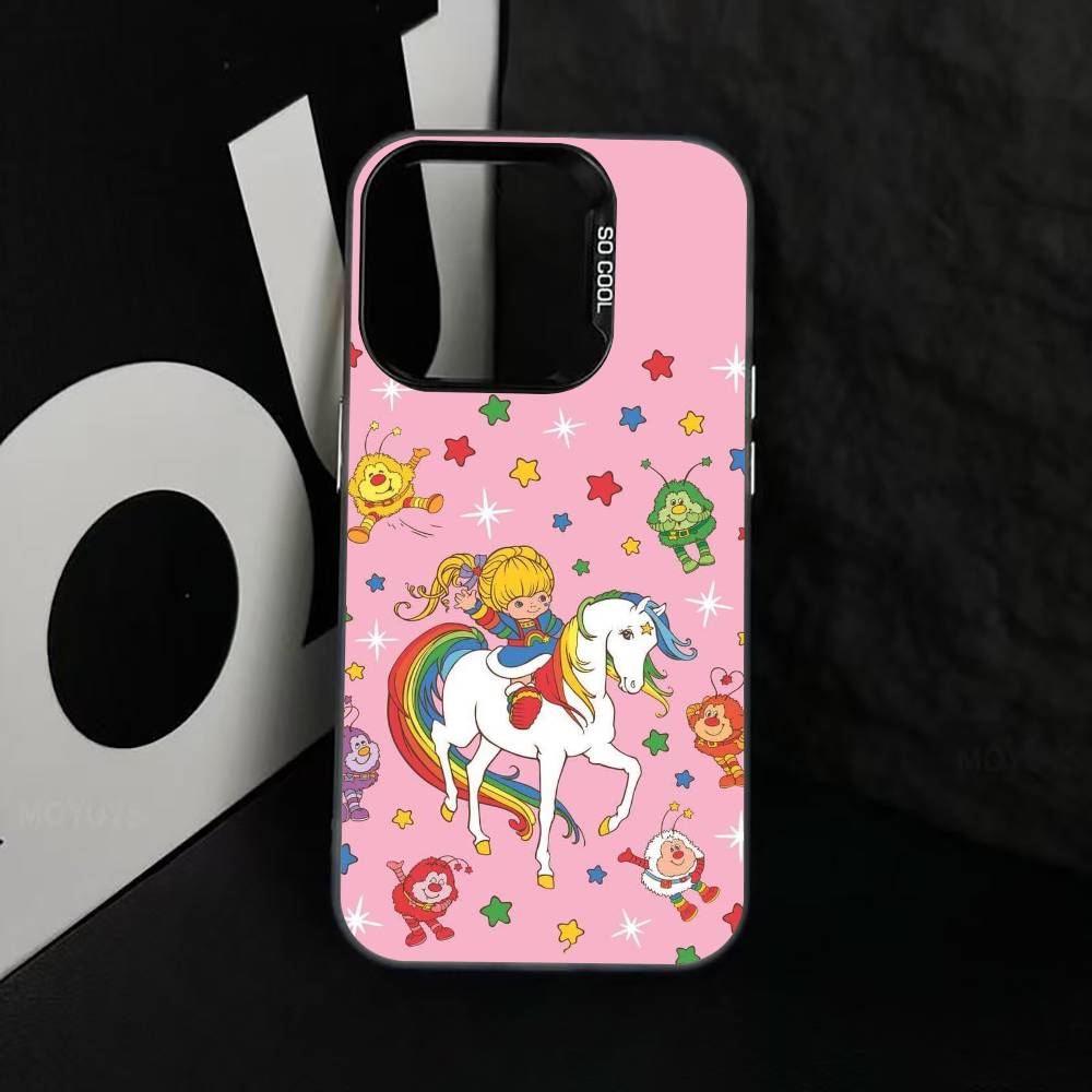 

Cute Retro Rainbow Pony Phone Case For iPhone 17,16,15,14,13,12,11 Plus,Pro Max,XS,Colored Silver Plated Inside Cover iPhone17air