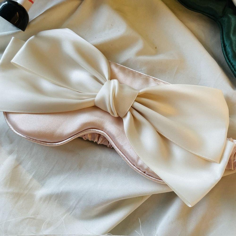 Fashion Silk Sleep Eye Mask Bow Sleeping Eye Patch Portable Shading Sleeping Mask  Travel