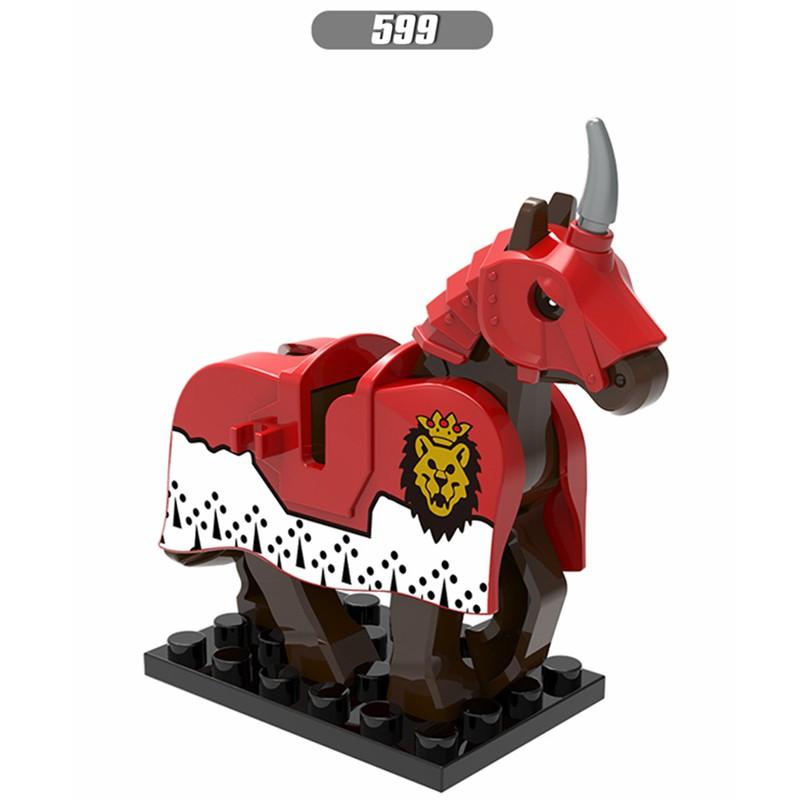 X0158 Medieval Roman Knight War Horse Compatible Military Building Blocks Minifigures Accessories Kids Toys