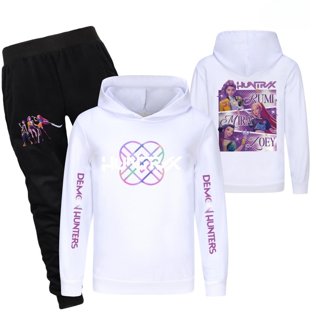 Children's Hooded Top And Pants Two-piece Tracksuit Set Long-sleeved Printed Sweatshirt Set
