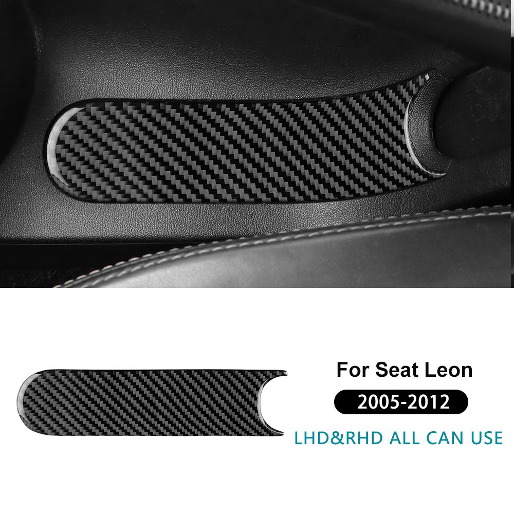 Real Soft Carbon Fiber Sticker For Seat Leon MK2 2005 2006 2007 2008 2009 2010 2011 2012 Car Handbrake Panel Trim Accessories