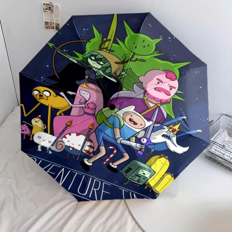 Adventure Time Characters Automatic Umbrella - Suitable Travel Outdoor Portable Umbrella Birthday Gift Daily Essentials