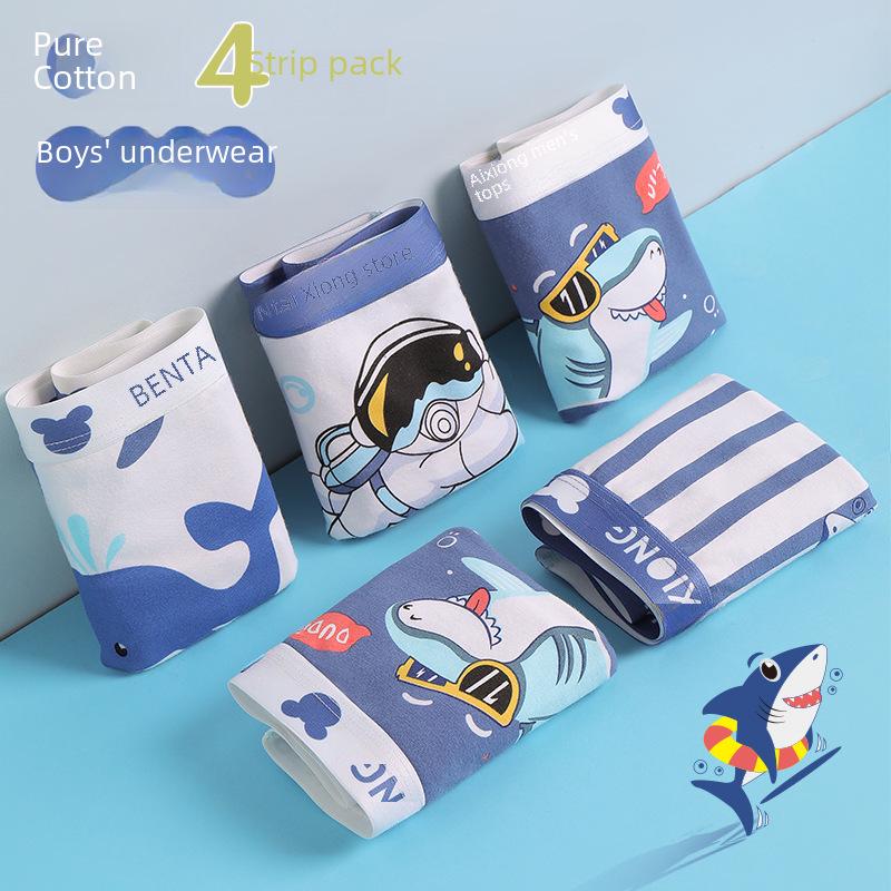 Boys' Combed Cotton Boxer Briefs - Kids' Underwear Shorts