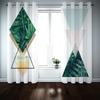 3D Moderne Klassisk Marmor Grønt Gull Elegant Grå 2 Panel Tynn skyggelegging Polyester Vindusgardin for soverom Stueinnredning