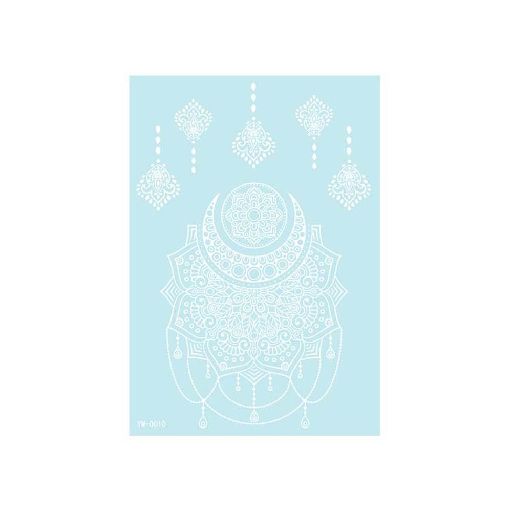 Wedding Tool Luminous Henna Tattoo Sticker White Body Art Sticker Lace Temporary Tattoo  Girls