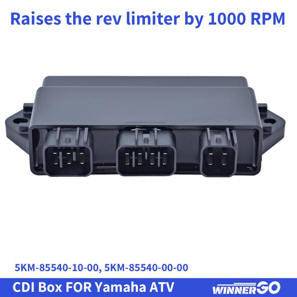 12V CDI Box Unit for Yamaha Grizzly 660 YFM660F YFM660FG YFM660FA 600cc ATVs Parts 5KM-85540-10-00 5KM855400000 Rev 1000 Rpm