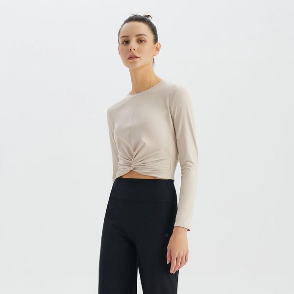 Huit Twisted Long Sleeve Crop Tee Htwtl3k06t