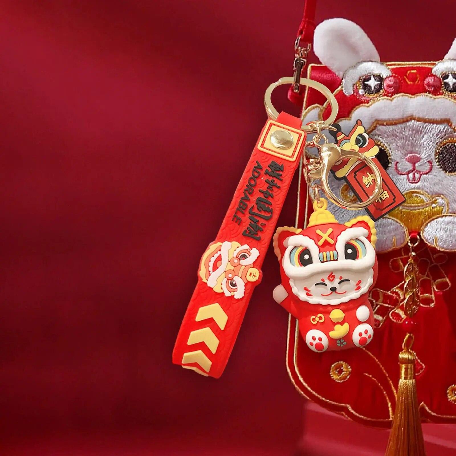 2026 Год Дракона Китайский Лунный Новый Год Брелок Уникальный Счастливый Дракон Брелок Подвеска Для Сумки Ключей Автомобиля Держатель Подарки Для Друзей красный