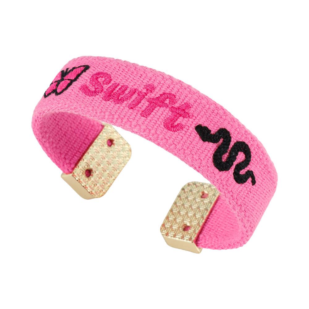 Mother s Day Devil s Eye Embroidered Bracelet: Personalized Stainless Steel Wristband for Women