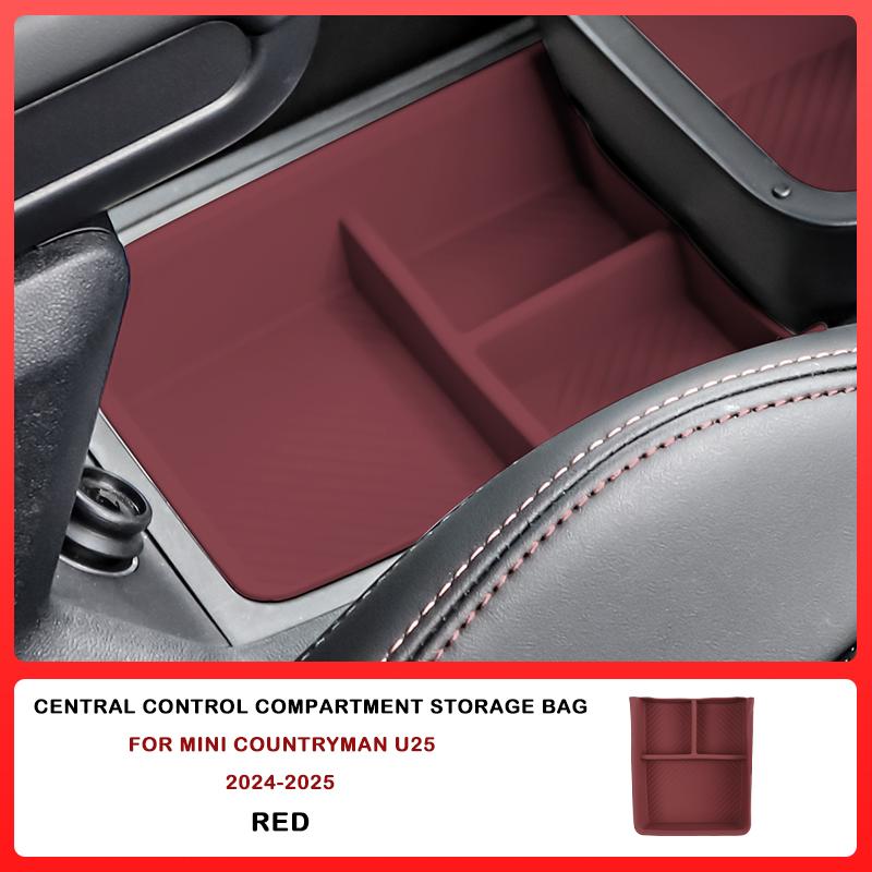 For Mini Cooper U25 Countryman Car Dashboard Storage Box Central Control Storage Wireless Charging Silicone Pad Auto Accessories
