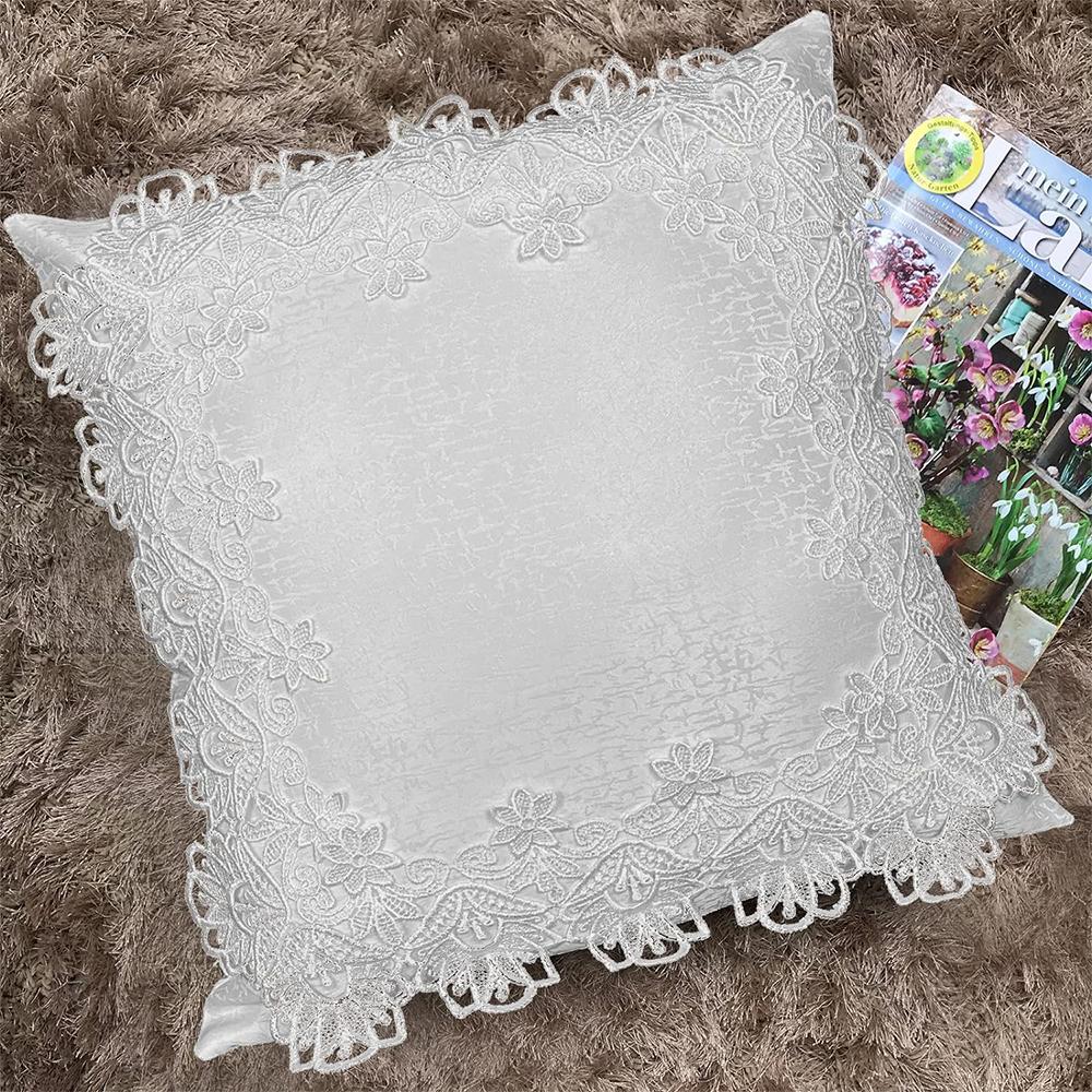 

Наволочки 18 x 18 дюймов, белое кружево, мягкие наволочки, украшение для гостиной в фермерском доме, изысканные наволочки с вышивкой