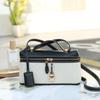 Hersteller Leinwand mit Leder LP19 Box Bag High-End Multifunktional Tragbar Einzel-Schulter Cross-Body Make-up Weiblich