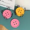 6-Piece Original Colorful Button Coaster Set with Cross-Shaped Iron Rack Coaster Holder Dopamine Round Wooden Coasters Exquisite Coffee Cup Holders