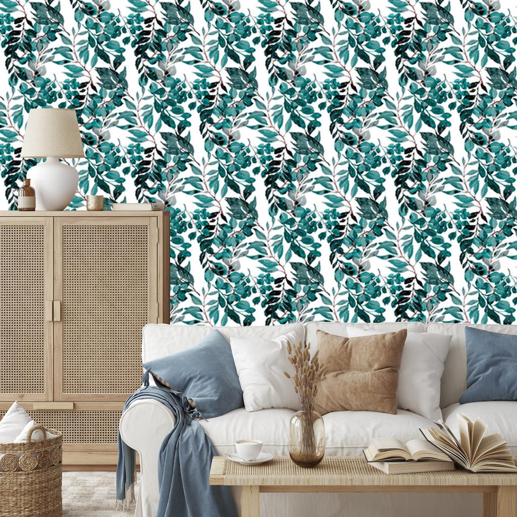 Painted Leaves Wallpaper for Living Room and Bedroom 50x1000