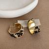 Eye Catching Oversized Leopard Print Hoop Earrings Artistic Geometric Ear Accessories Scratch Resistant Jewelry