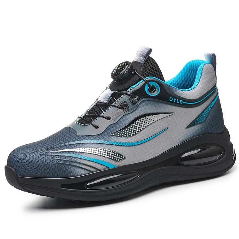 

Fashion Rotating button men s sports shoes Anti-smash Anti puncture Safety Shoes Work Sneakers Indestructible shoes Non-slip 36