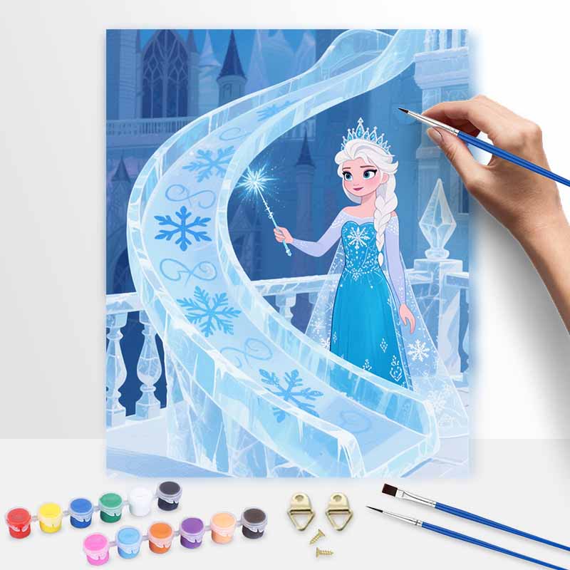 Disney Frozen Ice Queen Digital Oil Painting Art Kit Handmade Coloring Painting Home Decor