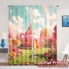 2pcs   2D FLAT PRINTING Curtains (Without Rod) Candyland Cottage Modern Modern Curtain Prints Light Filtering Curtains All