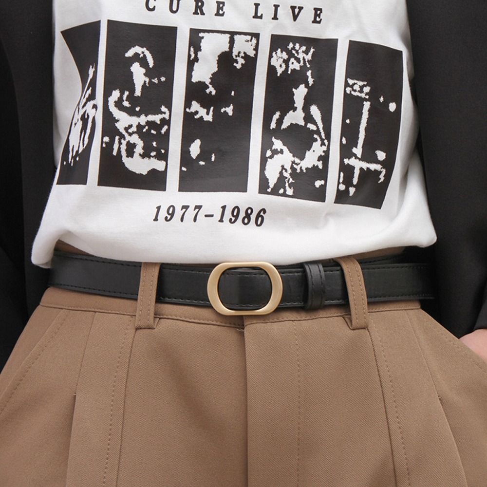 Casual Leather Belt Versatile Trouser Dress Belts Chic Non-Porous Buckle Waistband