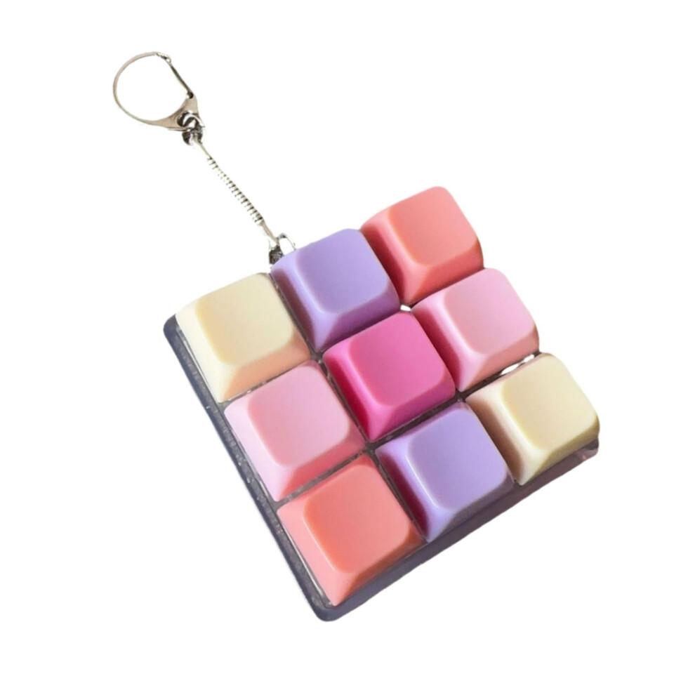Tastatur Fidget Schlüsselanhänger 9 Tasten Tragbar Clicker Sensorisches Spielzeug für Teenager Erwachsene Büro Zuhause