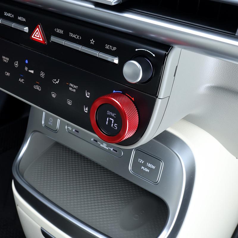 For Hyundai IONIQ 9  Aluminum Air Conditioner Cover Air Conditioner Knob Trim Ring Control Adjust Button Trim Accessories