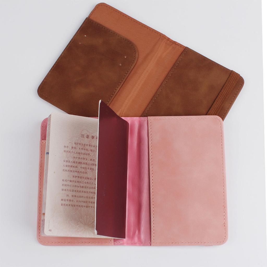 PU Leather Passport Cover for Card Documents Hot Stamping Simple Women Men Travel Passport Holder Wallet