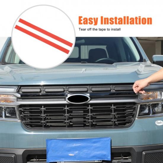 Glossy Black Front Grille Center Mesh Front Face Trim For Ford Maverick -24