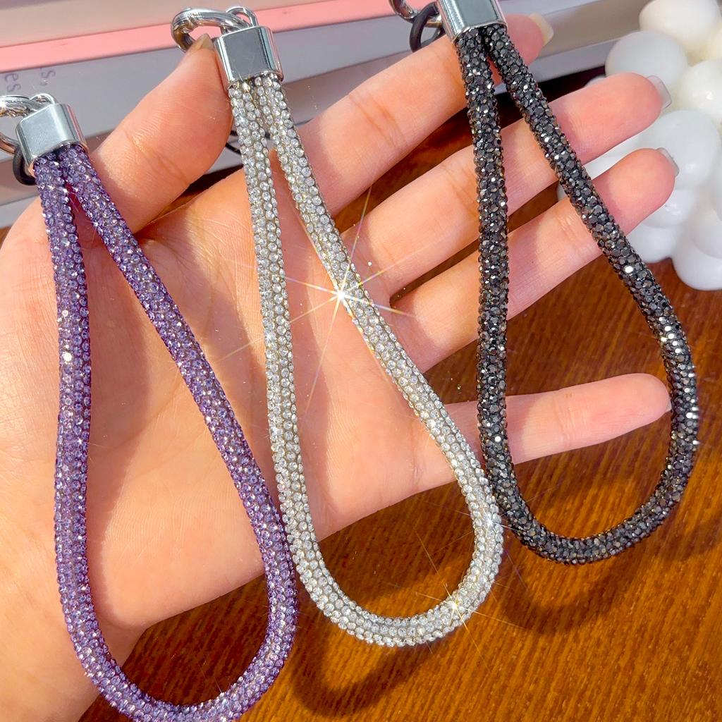 Cellphone Glitter Rhinestone Lanyard Women Girls Crystal Diamond Phone Wrist Straps Shinny Keychain Hanging Anti-lost Rope