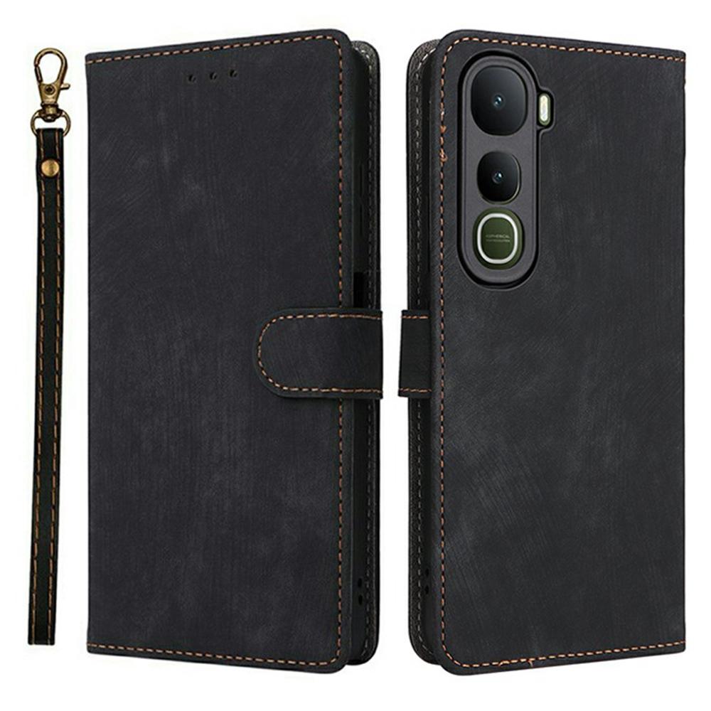 For vivo Y400 5G/4G Case Wallet RFID Blocking PU Leather Phone Cover Stand with Strap