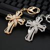Catholic Cross for Women/Men Rhinestone Alloy Gold/Silver Religious Christ Bag Charm Jewelry Bag Charm