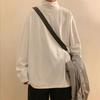 Mens Solid Color Base Layer Autumn Fashion Half High Neck Long Sleeve T-Shirt Unisex Versatile Casual Wear Perfect For Layering With Bracelet