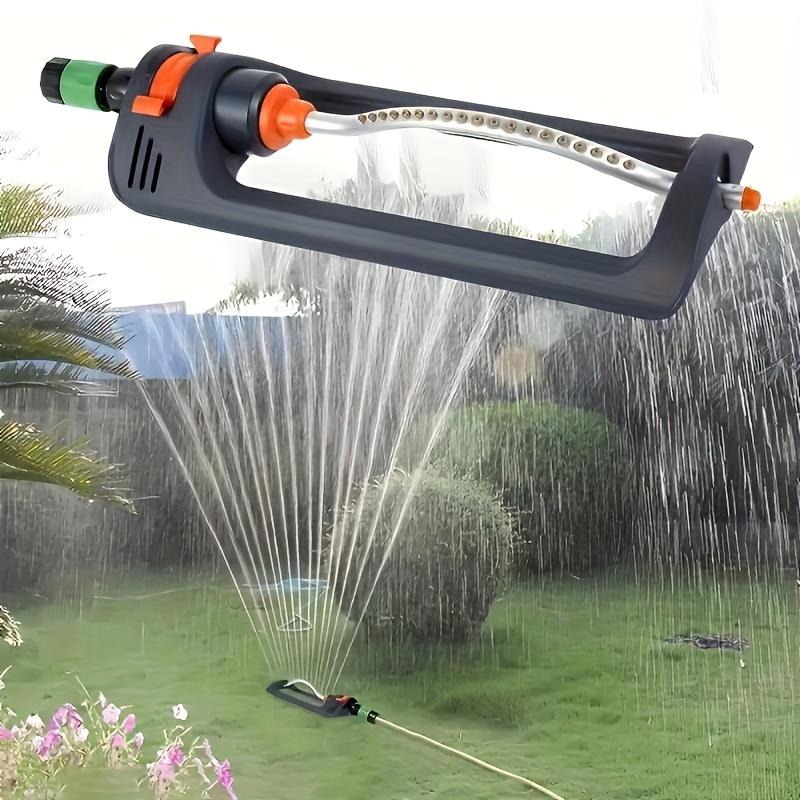 1pc Adjustable Automatic Swing Sprinkler for Lawn and Garden - Efficient Watering Tool with Adjustable Head, Orange & Black Design