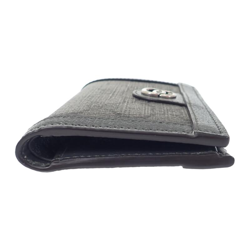 Gucci 760238 Bifold Wallet Gray GG Supreme Canvas/leather Mens