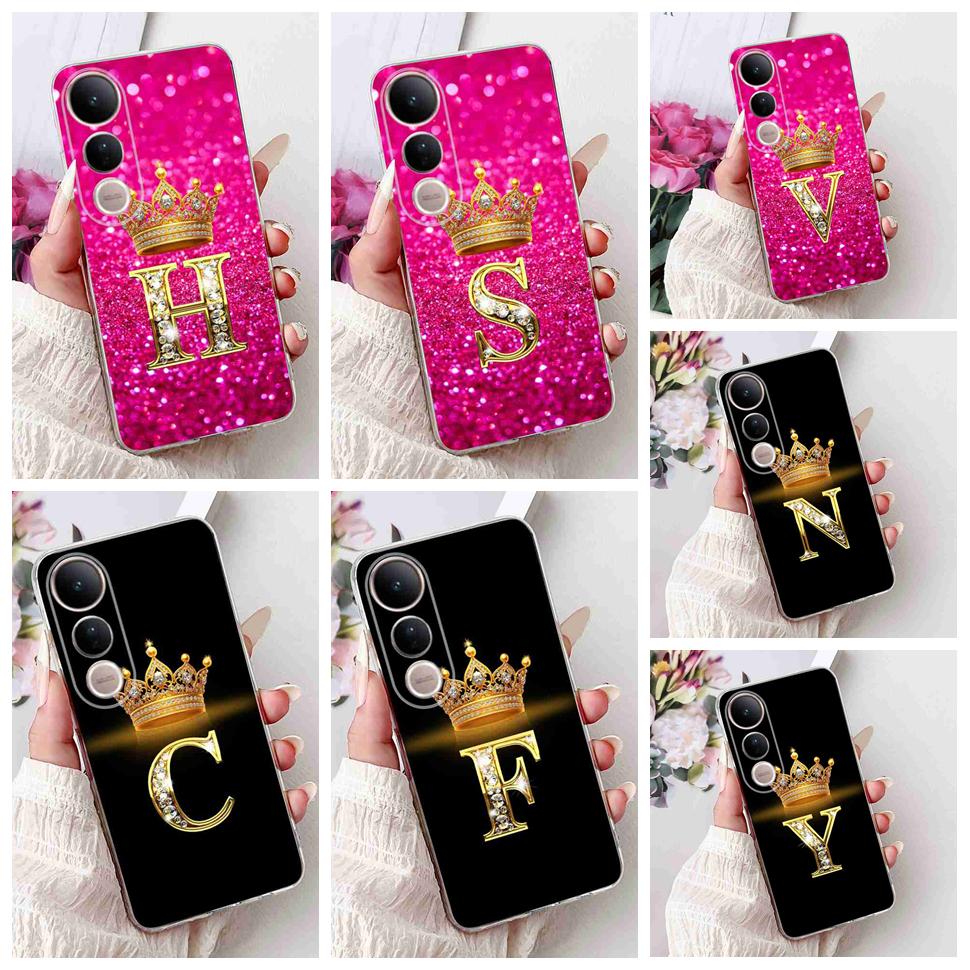 For Vivo V50 Lite 5G Case Luxury 26 Letters Cover Soft Silicone Phone Case For Vivo V50 Lite V50Lite 5G Back Cover Fundas