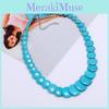 Geometric Bohemian Artificial Turquoise Necklace Long Statement For Women