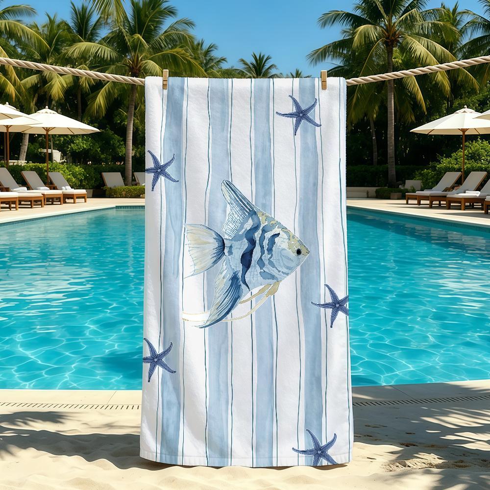 Theme Ocean Beach Towel For Stripes Outdoor Camping Beach Towel Super Absorbent Quick-Drying Summer Towel