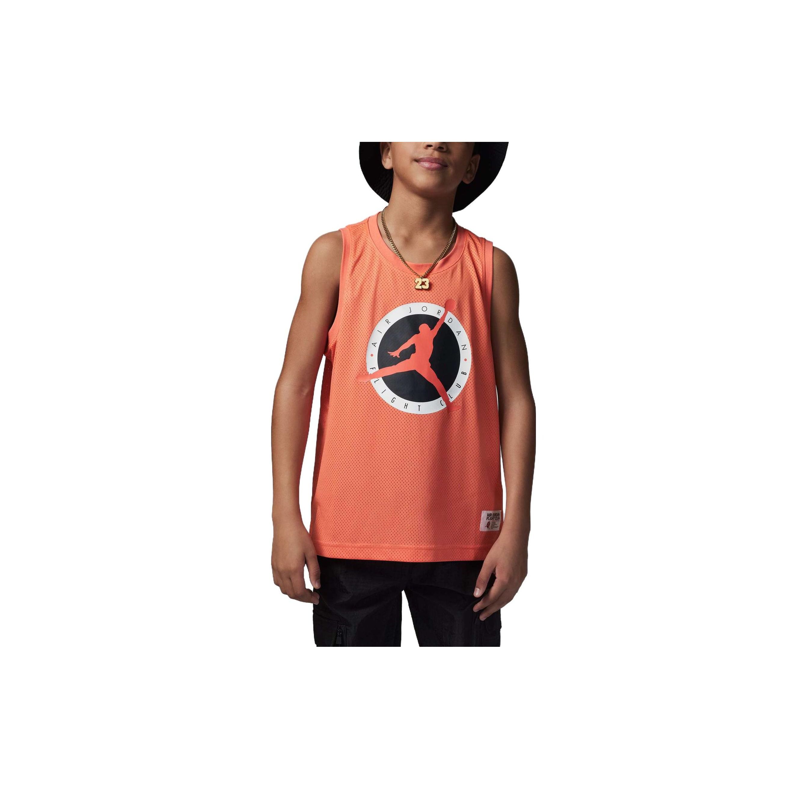 

Jordan Casual Sports Set Letter Logo Print Round Neck Sleeveless Kids sets Mysterious-Fire-Color FQ0753-814 L