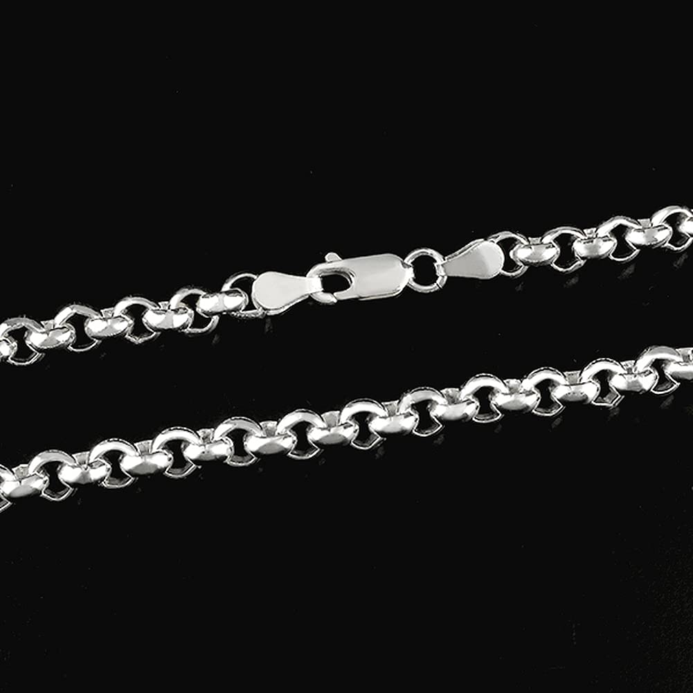 Gin No Silver 925 Roll Chain Necklace for Men and Chain Only [Shinjuku Kura] Chain, Approx. 5.5mm Wide, 45-60cm (50cm) Long, Women, Simple,