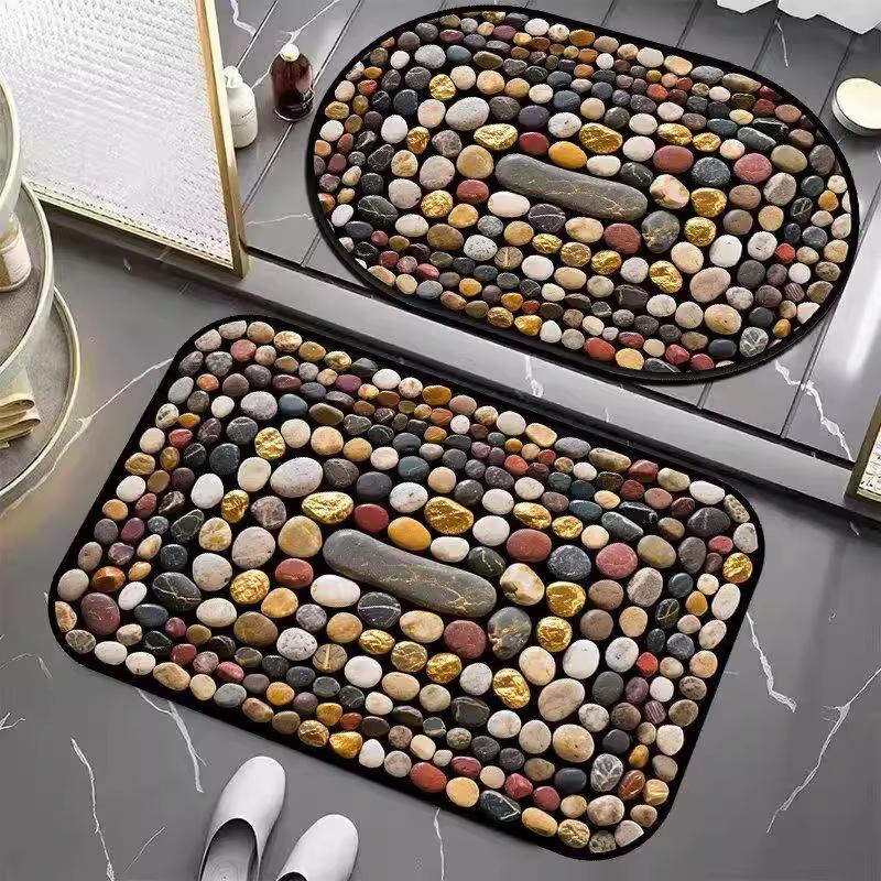 Pebble Bathroom Mat Absorbent Mat Dirt Resistant and Easy To Maintain Non Slip Mat