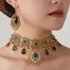 Indian Ethnic Style Gemstone Beaded Jewelry Set - Necklace & Earrings