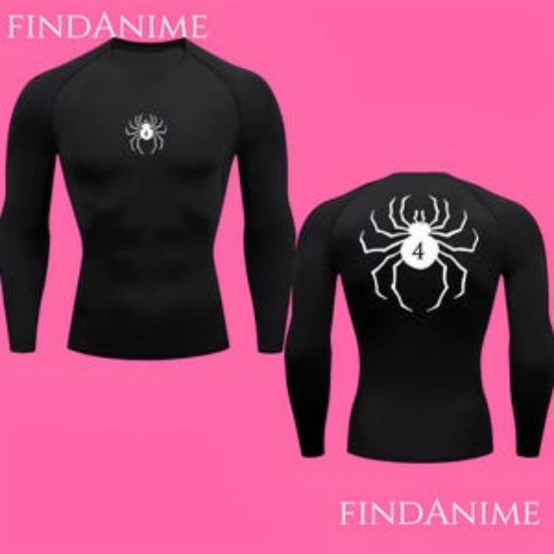 Spider Compression Long Sleeve T-Shirts,Phantom Troupe Hunter x Hunter Anime Compressions,Anime HxH Spider Gym Compression Tee