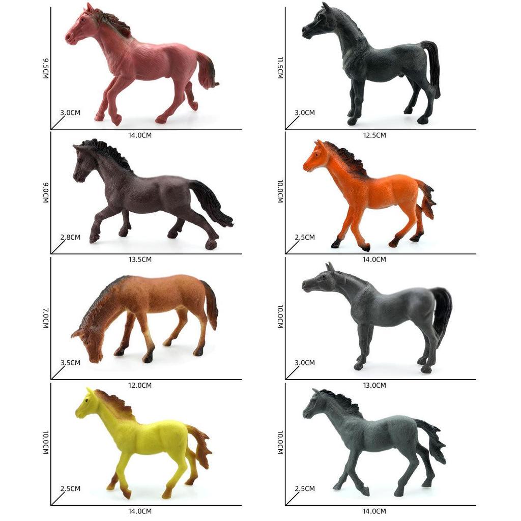 Black Stallion Foal Simulation Animal Model - Wild Horse Cognitive Toy Ornament for Children