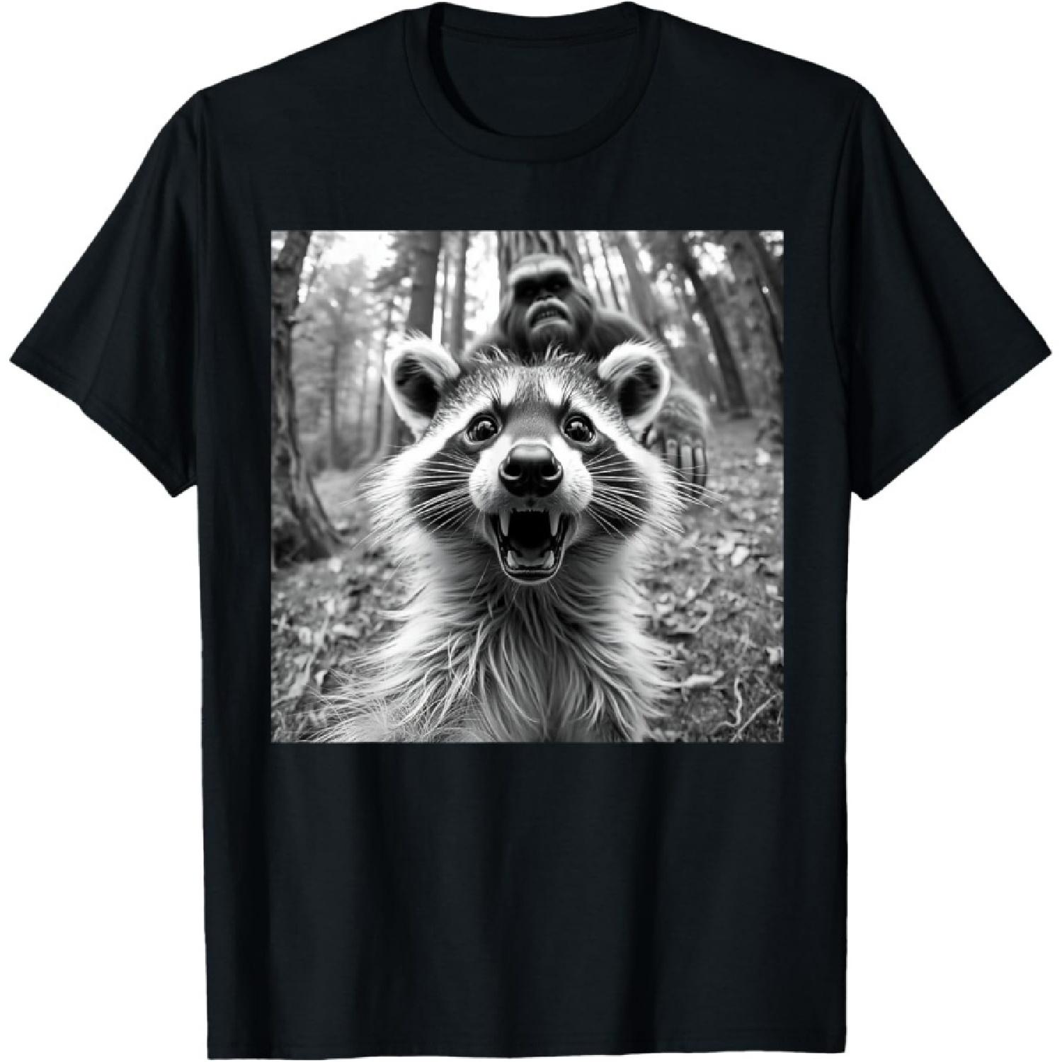 Смешное селфи енота _w Бигфут, графическая футболка «Енот-Сасквоч» S