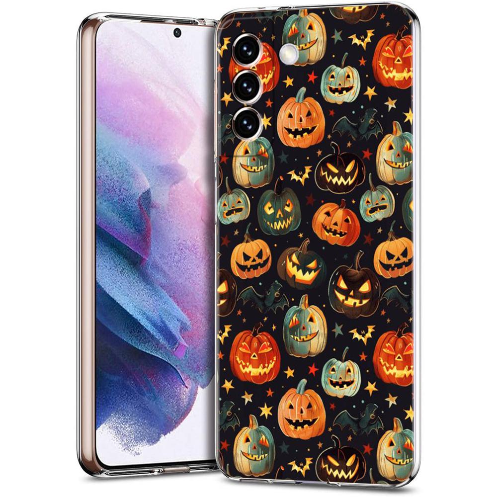 Transparente Handyhülle für Samsung Galaxy S25 S24 S23 S22 S20 S21 FE Ultra S24 S23 S10 S10E Plus Halloween-Stil Muster