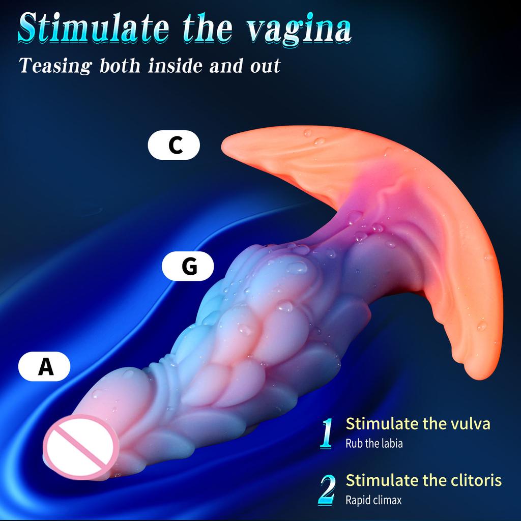 Luminous Monster Dildo Wearable Anal Plug Huge Penis Alien Anal Dildo Masturbator Butt Plug Dilator Sex Toys Vaginal Clitoral Anal Stimulation Unisex