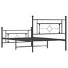 Metal Bed Frame with Headboard and Footboard Black 107 x 203 cm