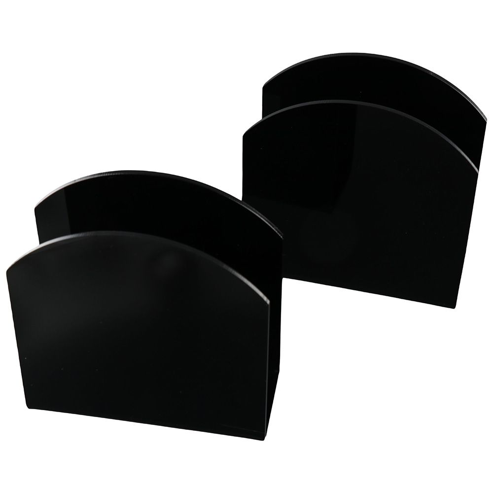 2pcs Acrylic Napkin Holder Black Modern Tabletop Freestanding Tissue Dispenser 4.9 x 4.7 x 1.96 inches Holders for Paper Napkin