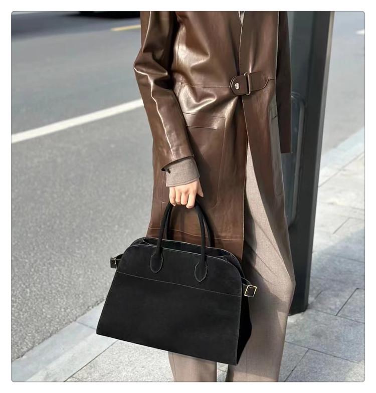 TheRow Margaux15 Large Genuine Leather Tote – Handheld Computer Bag in Style of Bai Baihe and Dong Jie