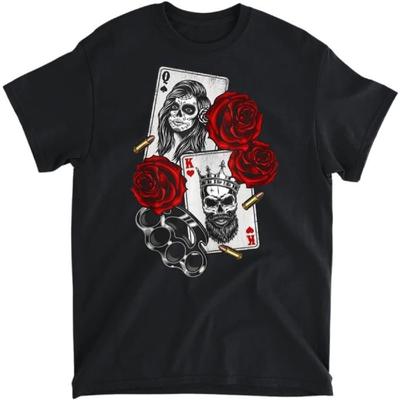 Débardeur T-shirt, Chemise Manches Longues, Sweatshirt, Hoodie Reine Crâne Occulte Magique Pique Roi Cœur Rose, Taille Adulte Unisexe Fabriqué au Canada